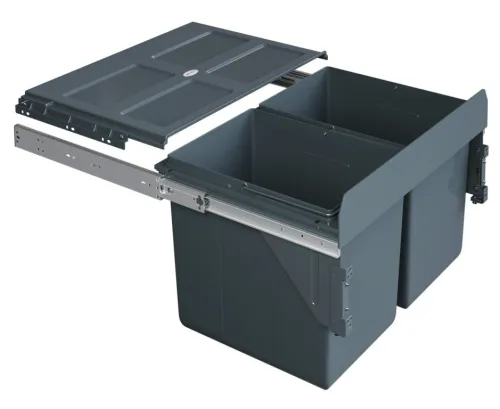 Sorter WIRELI Klasik 600mm, montáž do boku, 2x27l antracit