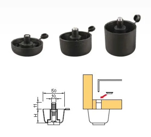 Klzák plastový H42mm rekt. čierny