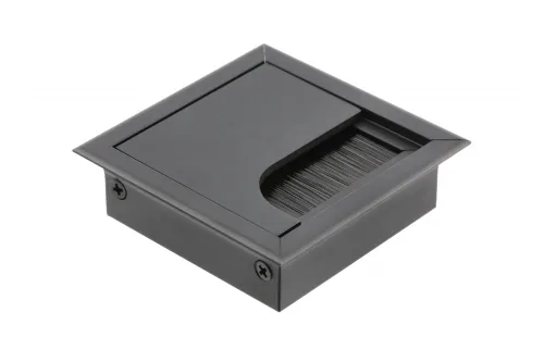 Priechodka kábla MERIDA, 80x80mm čierna matná