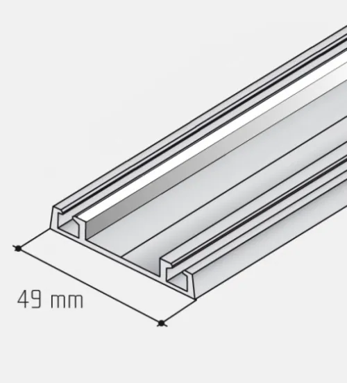 Profil S06N dolný vodiaci 2,5m čierna RAL9005