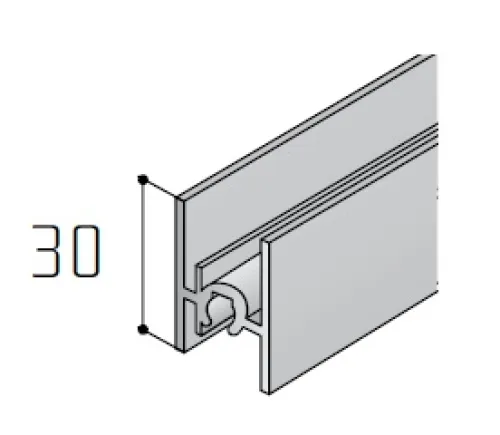 S65 horná a stredová priečka 2,5m čierna RAL9005