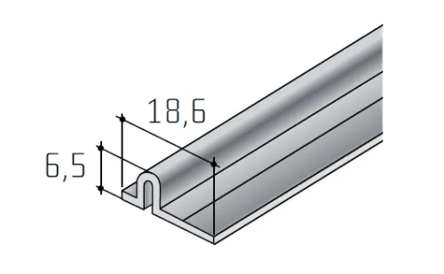 Profil S50 dolný 2m hliník elox