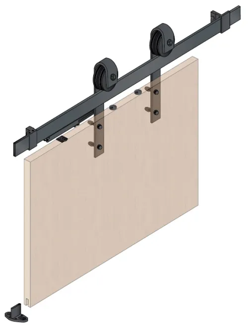 Sada + profil S90-W1 na drevené dvere, 2m čierna