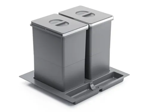 Sorter ATM WS-504, 600mm do výsuvu 2x20l sivý