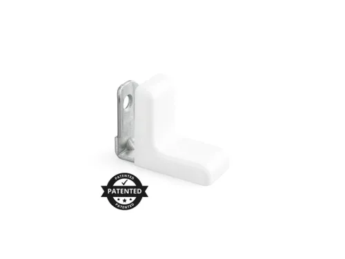 Uholník kov+ plast KN-375 biely 100ks