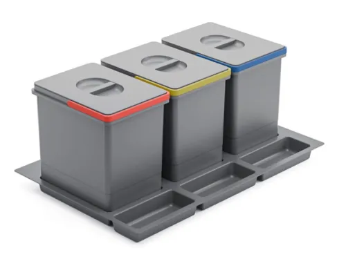 Sorter ATM WS-500, 800mm do výsuvu 3x15l sivý