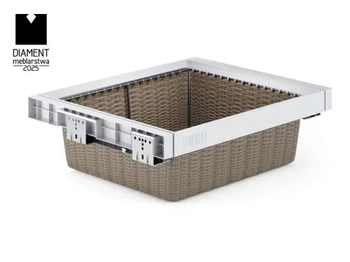 Výsuvný kôš na prádlo ATM Symphony WB-661 ratan, 600mm, biely