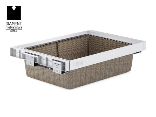 Výsuvný kôš na prádlo ATM Symphony WB-661 ratan, 700mm, biely