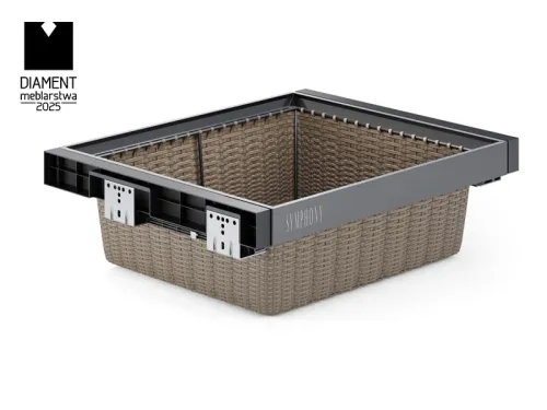 Výsuvný kôš na prádlo ATM Symphony WB-661 ratan, 600mm, antracit