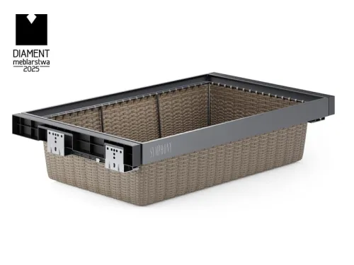 Výsuvný kôš na prádlo ATM Symphony WB-661 ratan, 800mm, antracit