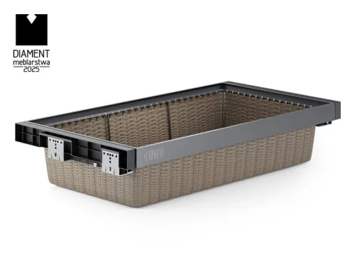 Výsuvný kôš na prádlo ATM Symphony WB-661 ratan, 900mm, antracit