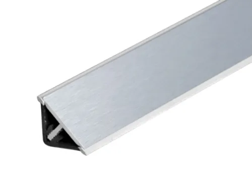 Tesniaci profil L20, 4m hliník brúsený, tesnenie sivé